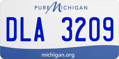 MI license plate DLA3209