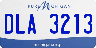 MI license plate DLA3213
