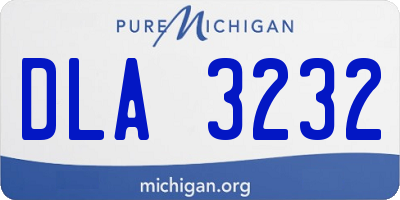 MI license plate DLA3232