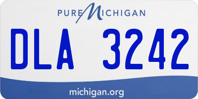 MI license plate DLA3242
