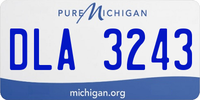 MI license plate DLA3243