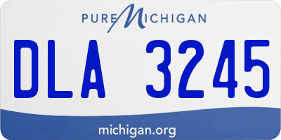 MI license plate DLA3245