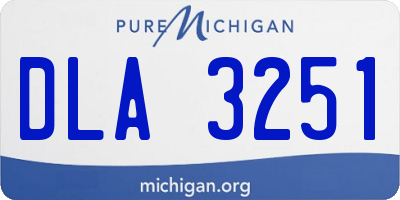 MI license plate DLA3251