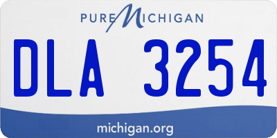 MI license plate DLA3254