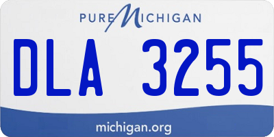 MI license plate DLA3255