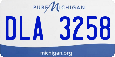 MI license plate DLA3258
