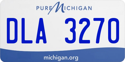 MI license plate DLA3270