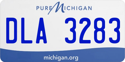 MI license plate DLA3283
