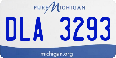 MI license plate DLA3293