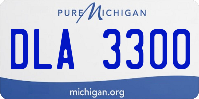MI license plate DLA3300