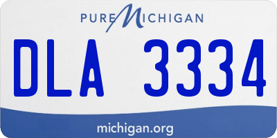MI license plate DLA3334