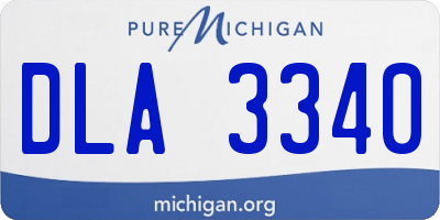 MI license plate DLA3340