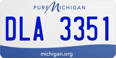 MI license plate DLA3351