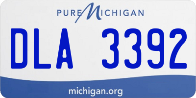 MI license plate DLA3392