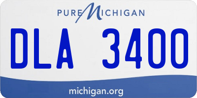 MI license plate DLA3400