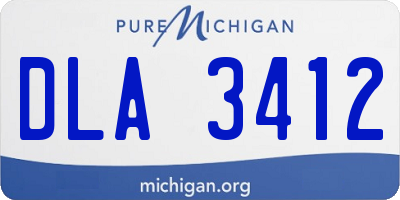 MI license plate DLA3412