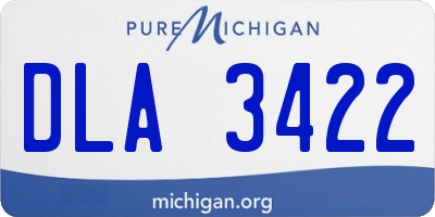 MI license plate DLA3422