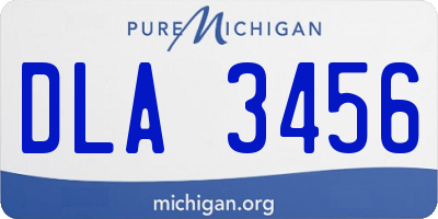 MI license plate DLA3456