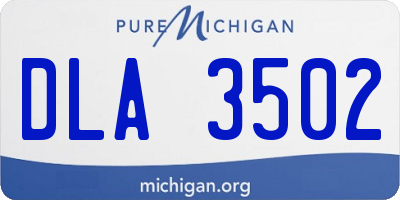 MI license plate DLA3502