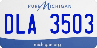 MI license plate DLA3503