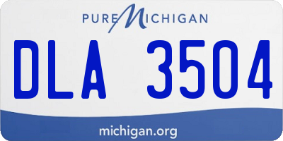 MI license plate DLA3504
