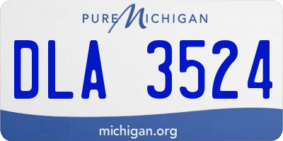 MI license plate DLA3524