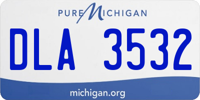 MI license plate DLA3532