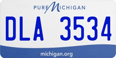 MI license plate DLA3534