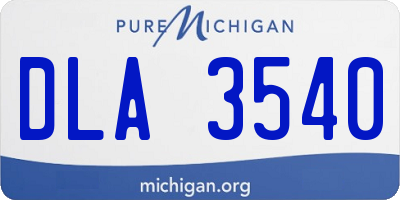 MI license plate DLA3540