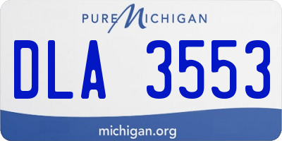 MI license plate DLA3553