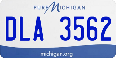 MI license plate DLA3562