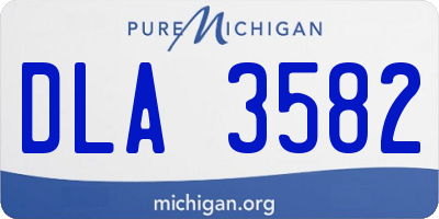 MI license plate DLA3582