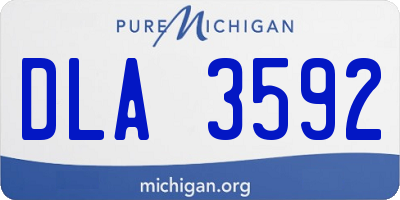 MI license plate DLA3592