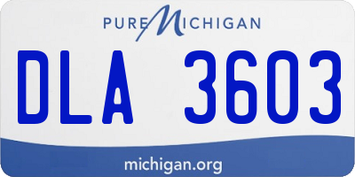 MI license plate DLA3603
