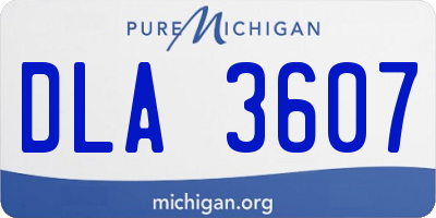 MI license plate DLA3607