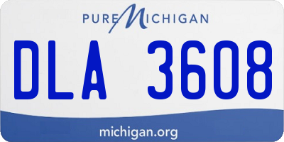 MI license plate DLA3608