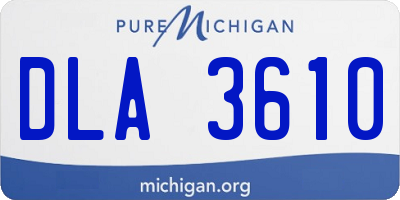MI license plate DLA3610