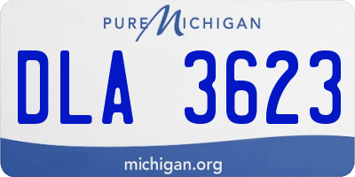 MI license plate DLA3623