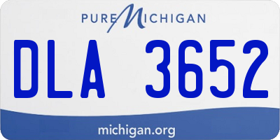 MI license plate DLA3652