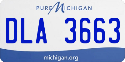 MI license plate DLA3663