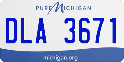 MI license plate DLA3671