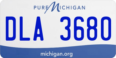 MI license plate DLA3680