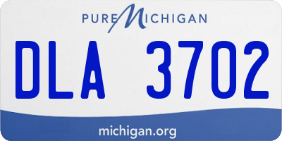 MI license plate DLA3702