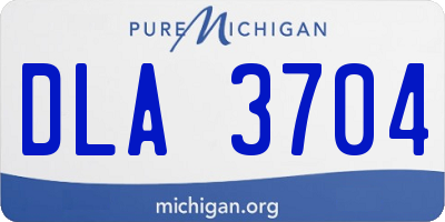MI license plate DLA3704