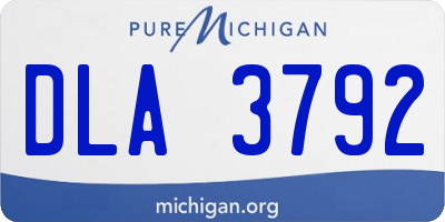 MI license plate DLA3792