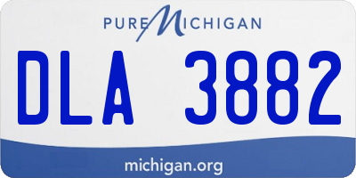 MI license plate DLA3882