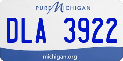 MI license plate DLA3922