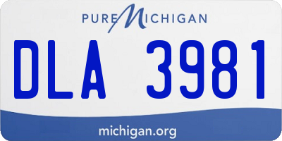 MI license plate DLA3981