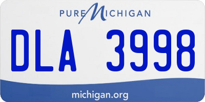 MI license plate DLA3998