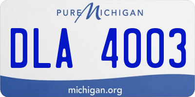 MI license plate DLA4003